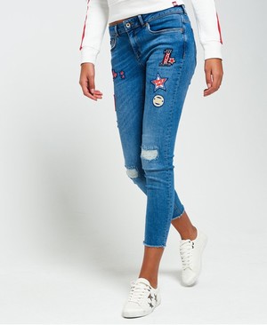 Superdry Cassie Skinny Női Farmer Kék | SUMDP7643